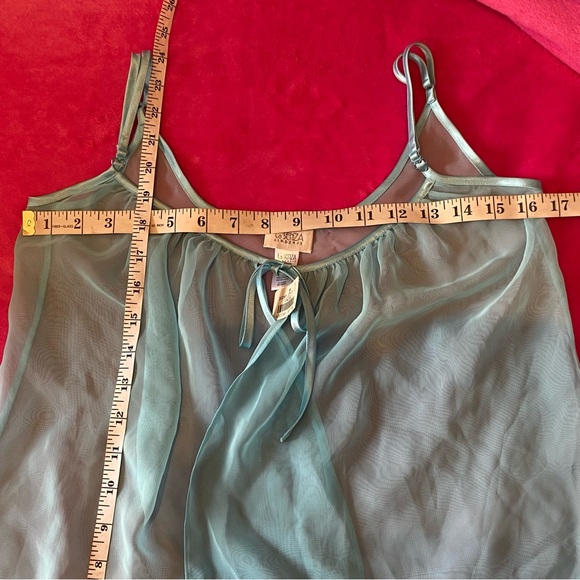 La Senza 2 Piece Baby Blue Sheer Chemise Sleep Shirt Cami Set Size S NWT - Picture 15 of 16